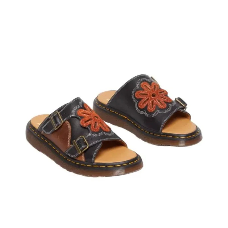 Dr.Martens Slip Resistant Abrasion Resistant Slide Slippers Unisex Brown-3