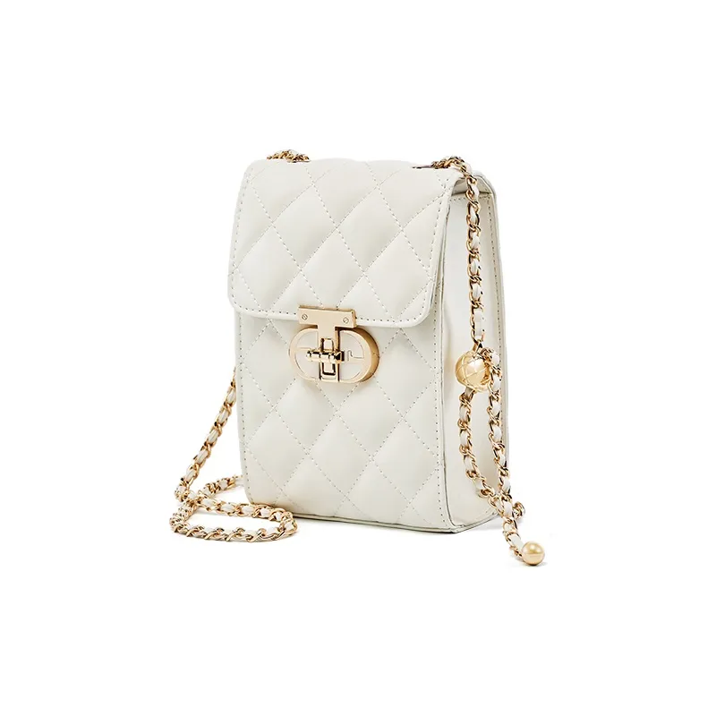 Carnival Keep Cow Leather Cell Phone Pouch Crossbody Bags Shoulder Bags Women's Black/White-5