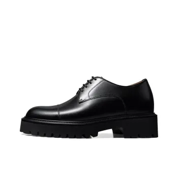 Zuti British Business Brogue Embroidered Derby Shoes Casual Shoes Approx. 7.5cm Men's Black