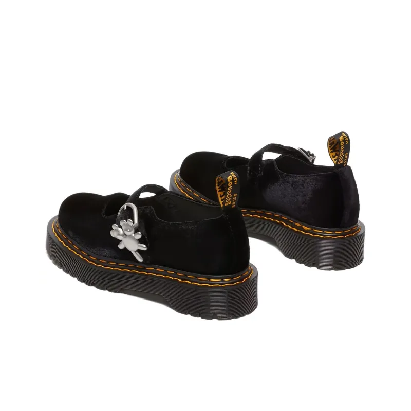 Dr.Martens Addina Bex X Heaven By Marc Jacobs Velvet Shoes 'Black' Women's-3