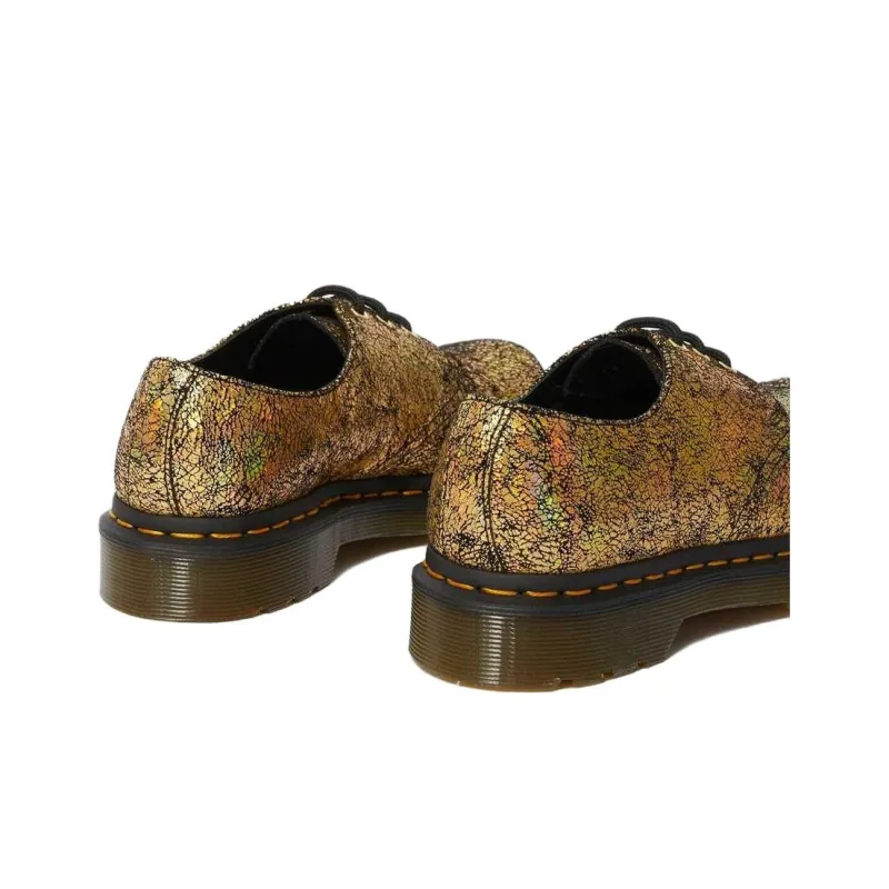 Dr. Martens 1461 Metallic Leather Oxford Shoes 'Iridescent Crackle Gold' Women's-4