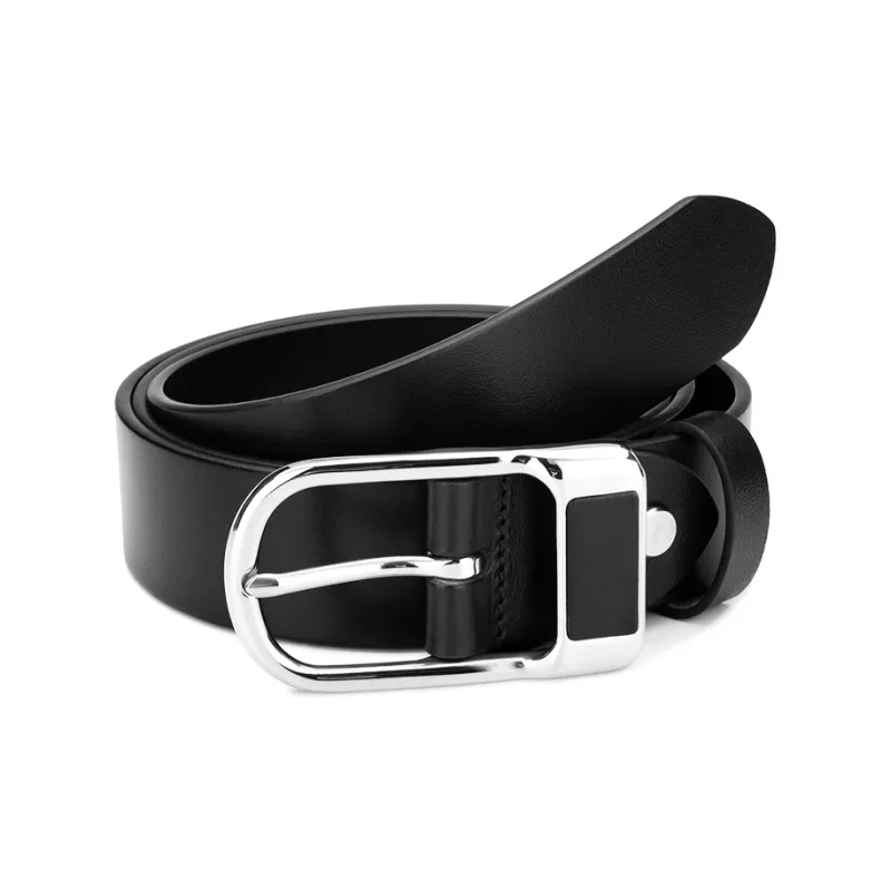Cows Reign Stainless Steel Pin Buckle Narrow Fit Top Layer Business Cow Leather Leather Belts Men's Width  3.4CM-1