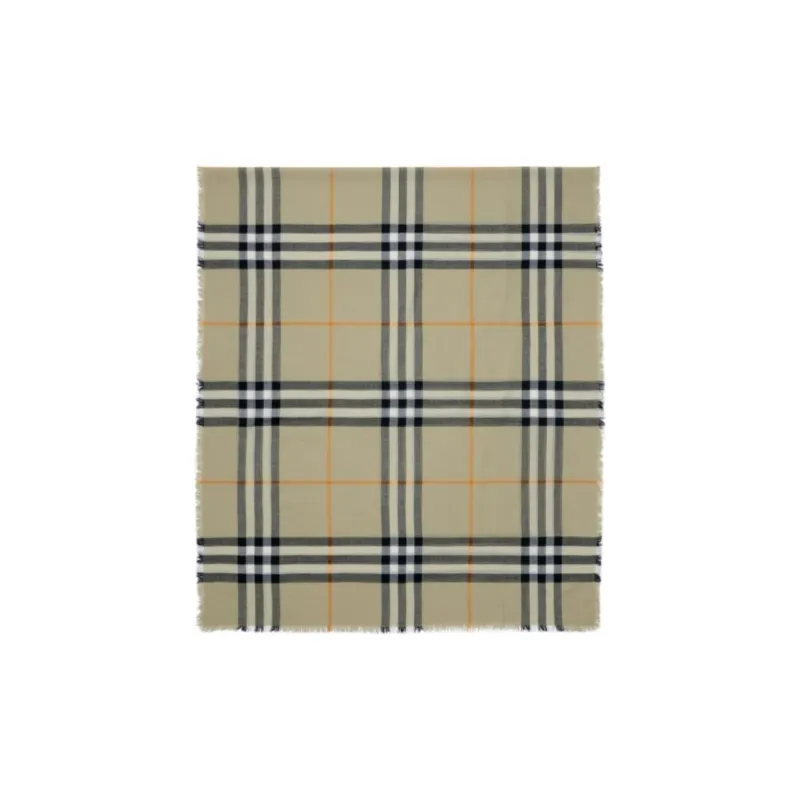 Burberry Check Printed Fringed Scarf-1