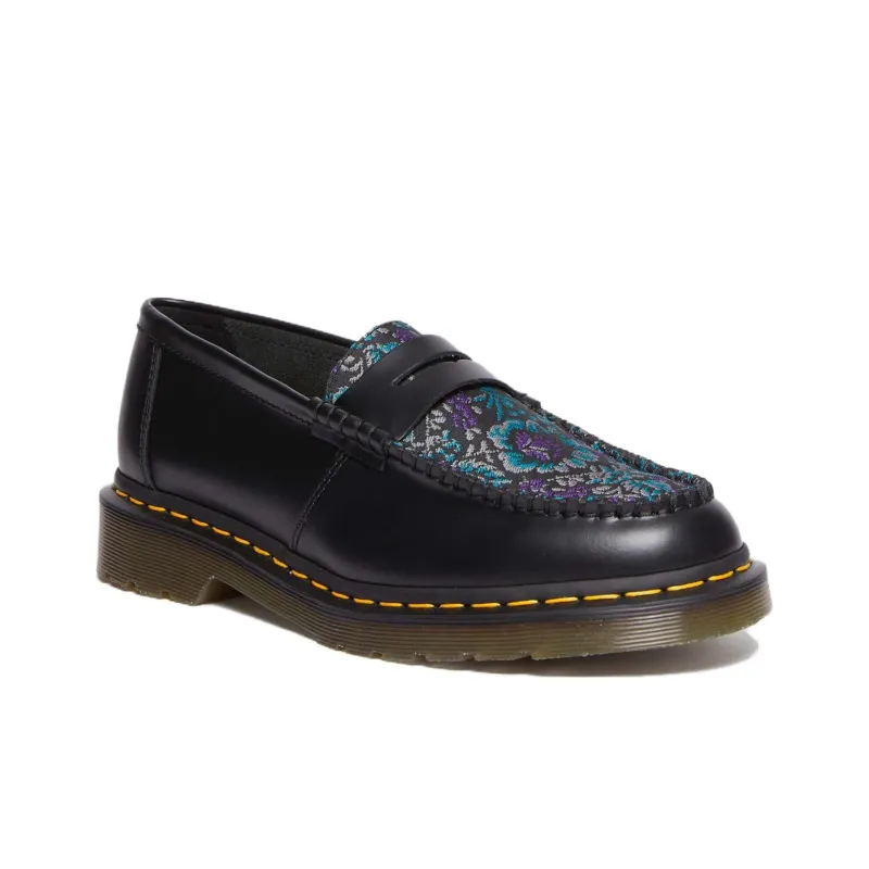 Dr.Martens Penton Floral Jacquard Loafers 'Black' Women's-1