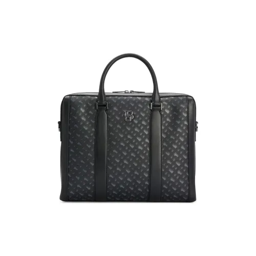HUGO BOSS Recycled Leather With Fabric Briefcases Men's Dark Gray