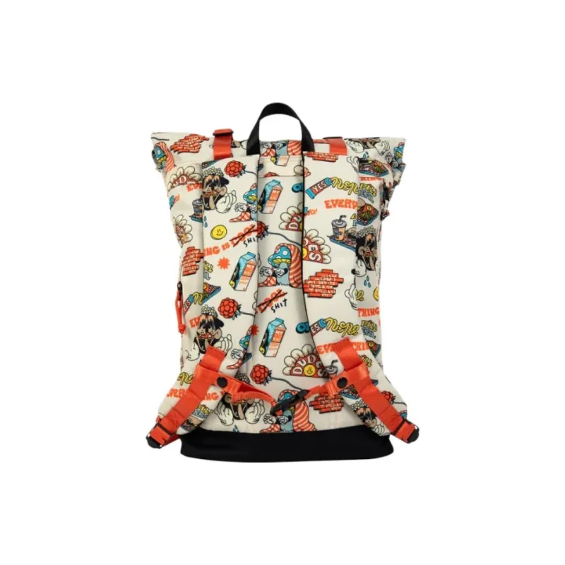 Doughnut X The Dudes Collaboration Recycled Polyester Backpack Unisex Beige & Orange-2