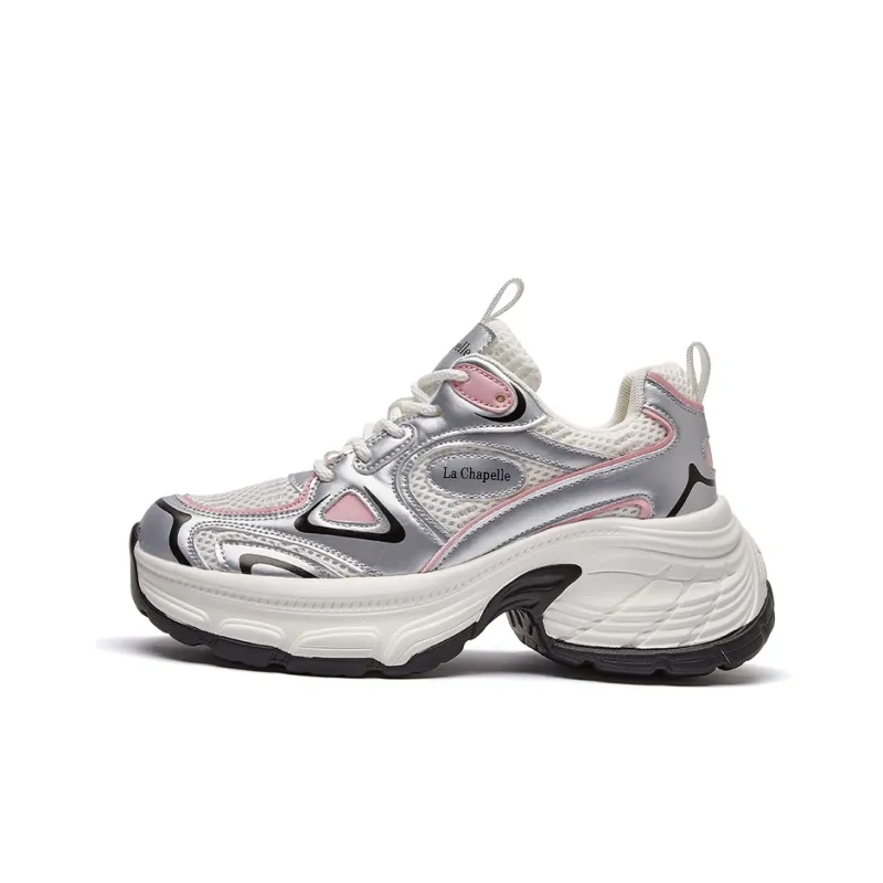 La Chapelle Breathable Height Increase Low Top Chunky Sneakers Women's-10