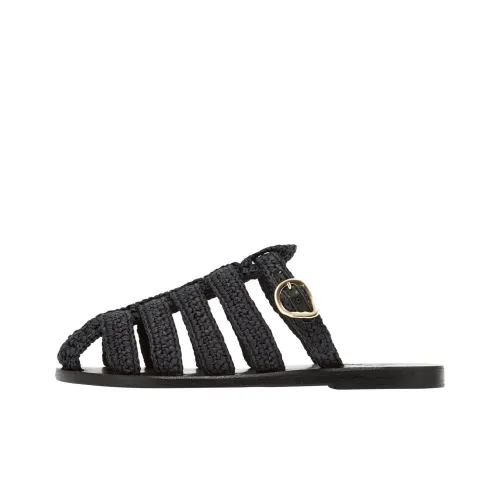 ANCIENT GREEK SANDALS Wrap-toe Slippers Women's Black