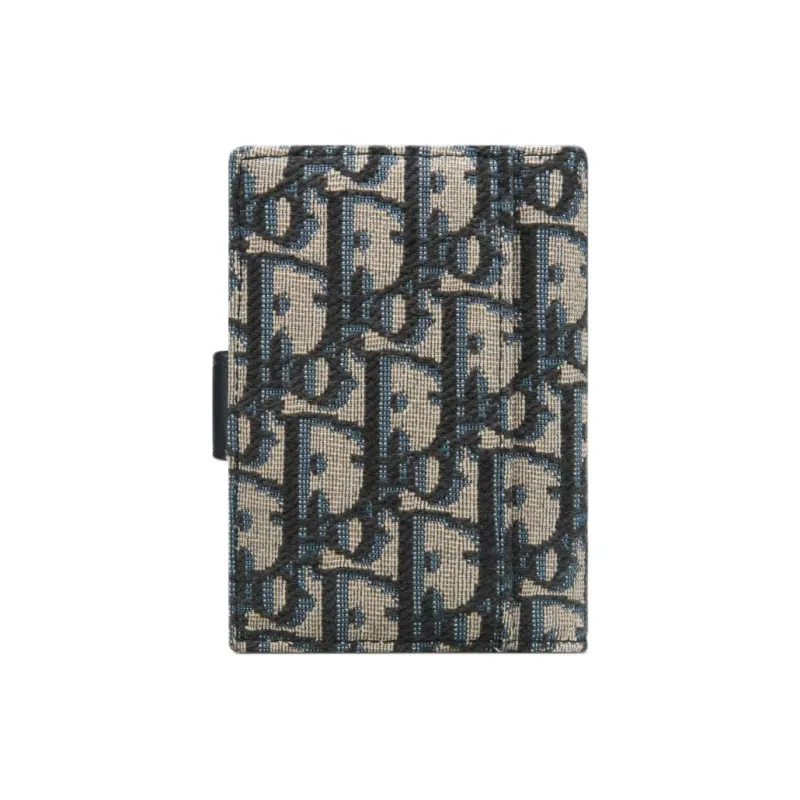 DIOR Oblique Print Card Holder Women's Blue-2