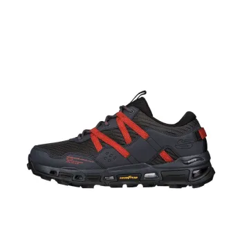 Skechers ARCH FIT GLIDE-STEP TRAIL Anti-Slip Wear-Resistant Low-Top Trail Running Running Shoes Men's Black Red