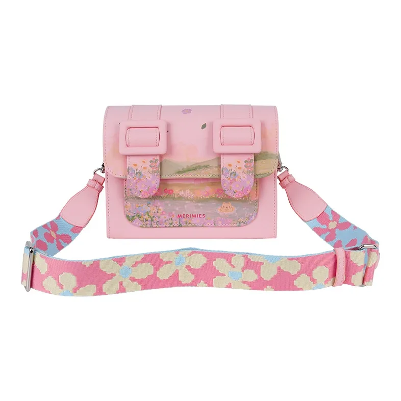 MERIMIES PU Thai Satchel Bag Shoulder Bag Crossbody Bag Medium Size Women's White-1