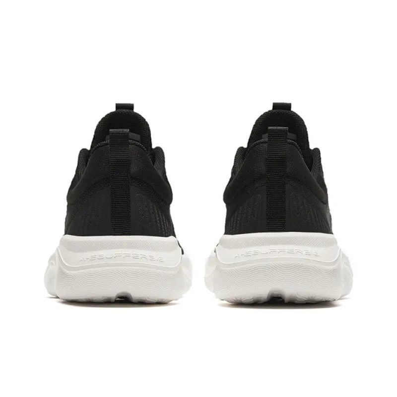 Anta Abrasion Resistant Slip Resistant Low Top Training Running Shoes Women's Black White-3