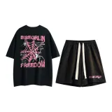 Set (Black Short-Sleeved+Black Shorts)