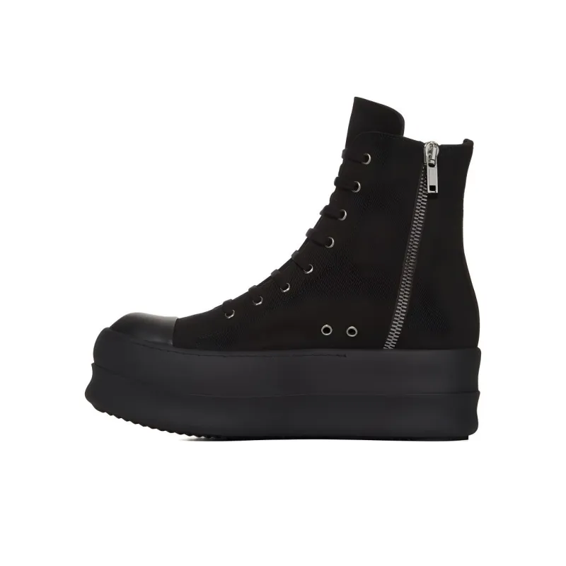 Rick Owens DRKSHDW High Top Skateboard Shoes Men's Black-0