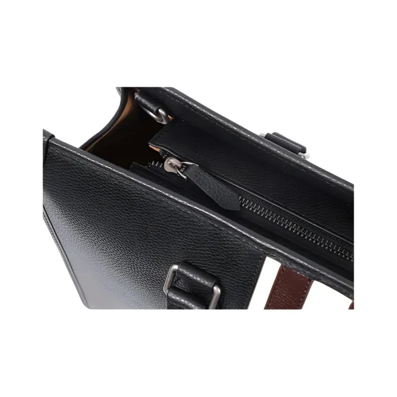 DOSRFINI Cow Leather Briefcases Large Size Men's Black-4