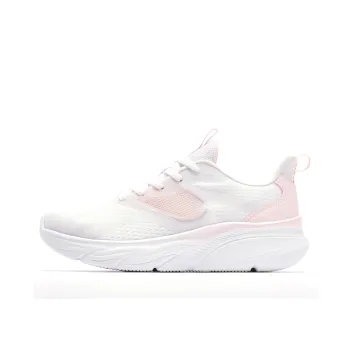 QIAODAN Step By Step Wear-Resistant Slip-Resistant Low-Top Running Shoes Women's White Pink