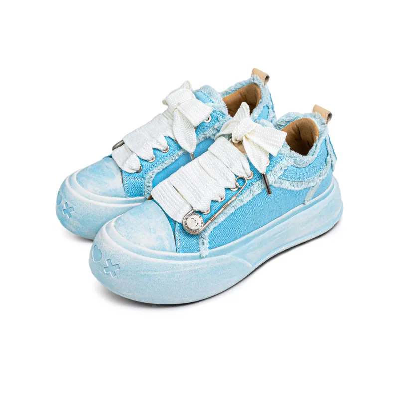 SOAP OPERA Wiping Color Series Anti Slip And Wear Resistant Height Increasing Low Top Canvas Shoes Women's-3