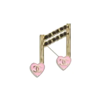 CHANEL Metal Brooches Women's Pink