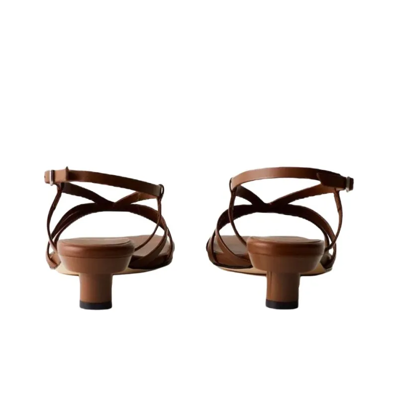 TIBI Brooks Strap Sandals 3.8cm Women's Brown-4