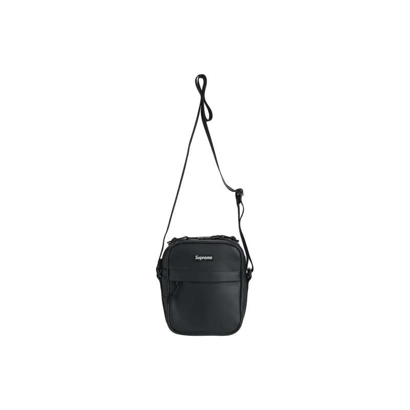 Supreme Cow Leather Crossbody Bag, Shoulder Bag Unisex Black-1