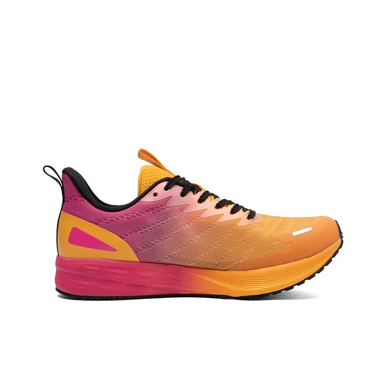LPMX Cushioning Breathable Support Lightweight Rebound Low Top Running Shoes Unisex Orange Rose Red-1