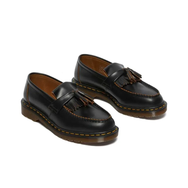 Dr. Martens Vintage Made In England Quilon Leather Tassel Loafers 'Black'-3