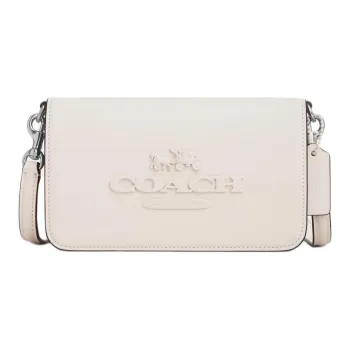 COACH Calfskin Crossbody Bag Shoulder Bag Women's Silver Choke Ring