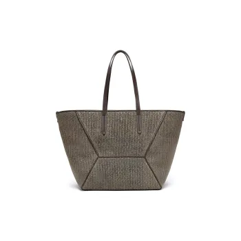 Brunello Cucinelli Monili-embellished Raffia Tote Bag