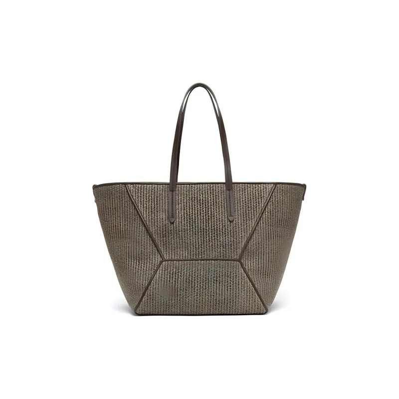 Brunello Cucinelli Monili-embellished Raffia Tote Bag-0