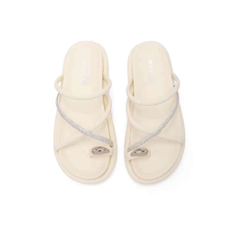 BELLE EVA Rhinestone Abrasion Resistant Slip Resistant Slide Slippers Women's-6