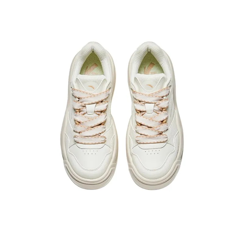 Anta Wave Shoes 2 Height Increasing Breathable Low-Top Skateboard Shoes Women's White-2