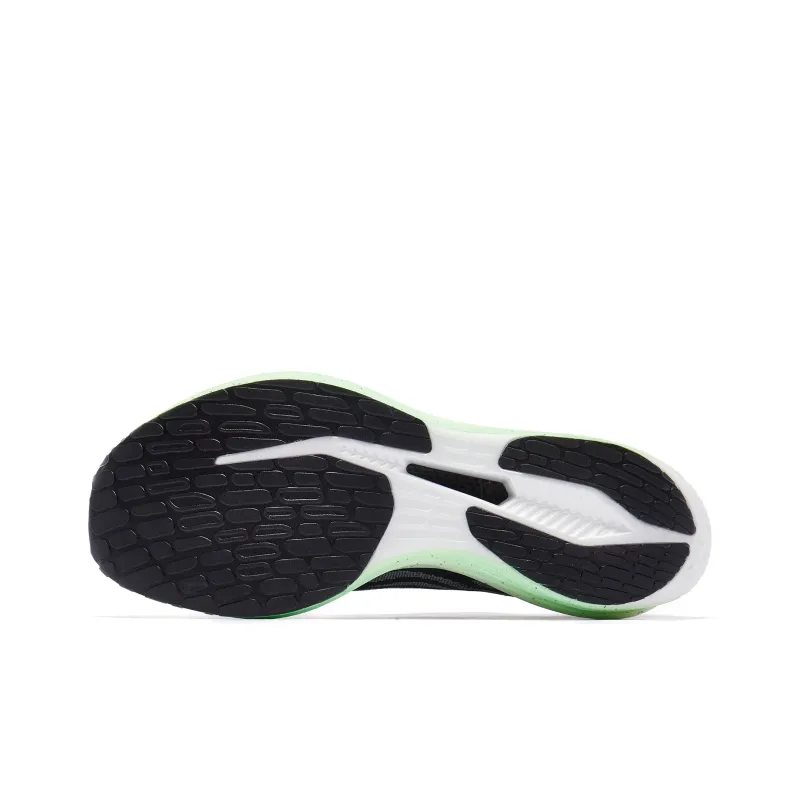 QIAODAN Feiying PB2.0 Anti Slip Wear Resistant Low Top Running Shoes Men's Black Green Fall/Winter Edition-2