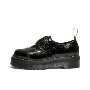 Dr.Martens 1461 Distressed Patent Leather Platform Shoes 'Black' Women's