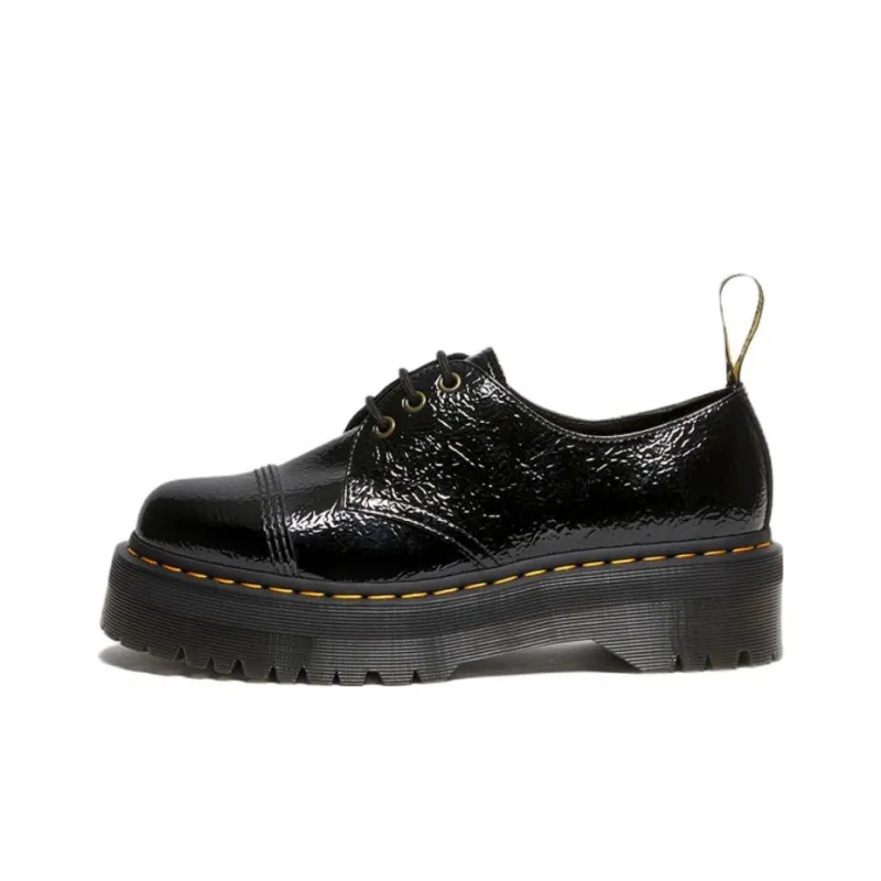 Dr.Martens 1461 Distressed Patent Leather Platform Shoes 'Black' Women's-0