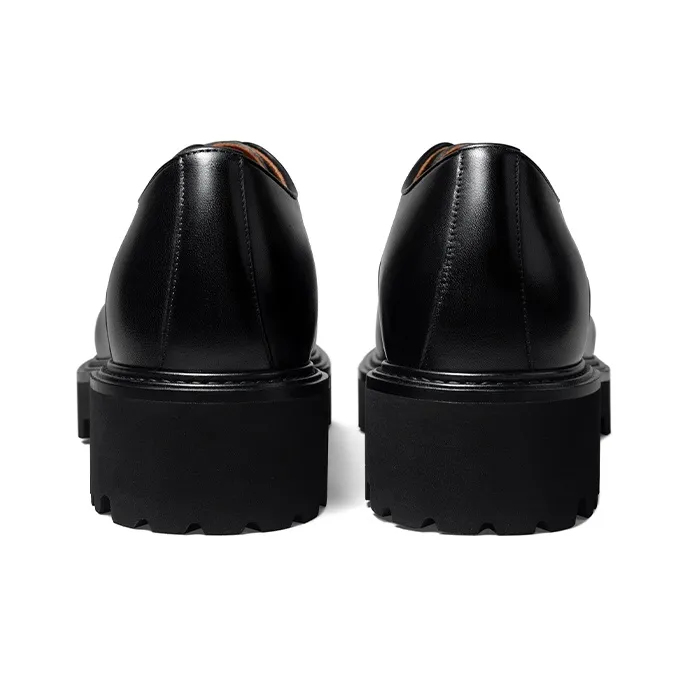 Zuti British Business Brogue Embroidered Derby Shoes Casual Shoes Approx. 7.5cm Men's Black-3