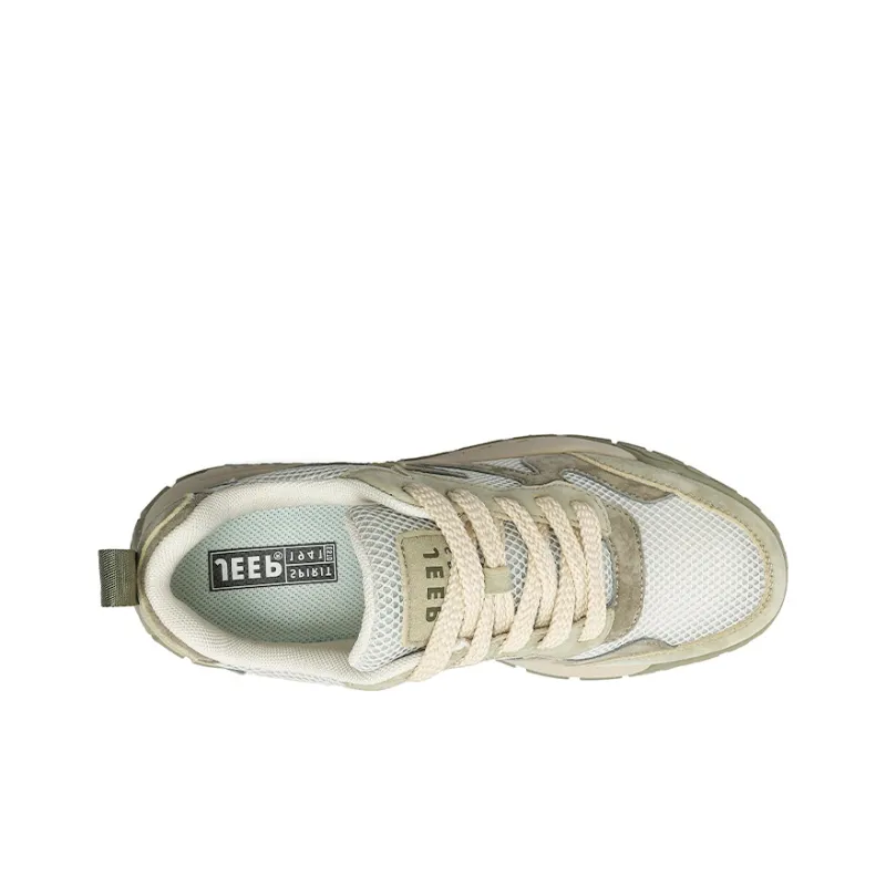 JEEP SPIRIT Single Mesh Versatile Breathable Non-slip Lightweight Low-Top Skateboard Shoes Men's Dragonwell Green-3