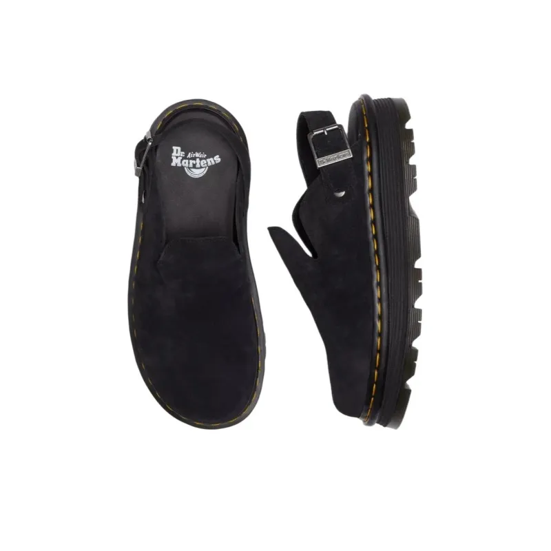 Dr. Martens Zebzag Suede Slingback Platform Mule Black-4