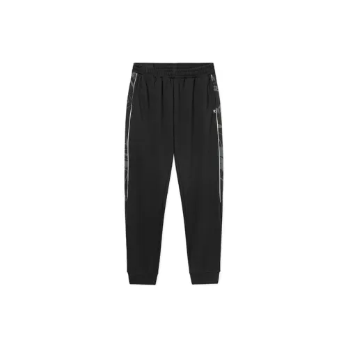 QIAODAN Knitted Sweatpants Men Black/Black Print