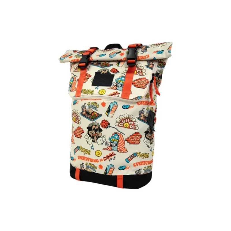 Doughnut X The Dudes Collaboration Recycled Polyester Backpack Unisex Beige & Orange-1