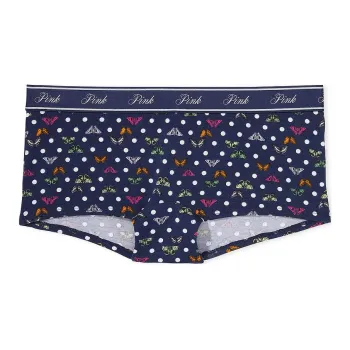 Victoria's Secret PINK LOGO COTTON BOYSHORT PANTY / MNBDP Underpants Women's 1 Pack Midnight Marine