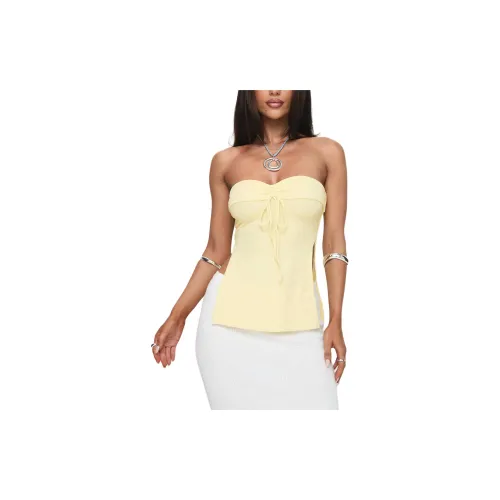 PRINCESS POLLY Strapless Tops Women's Yellow