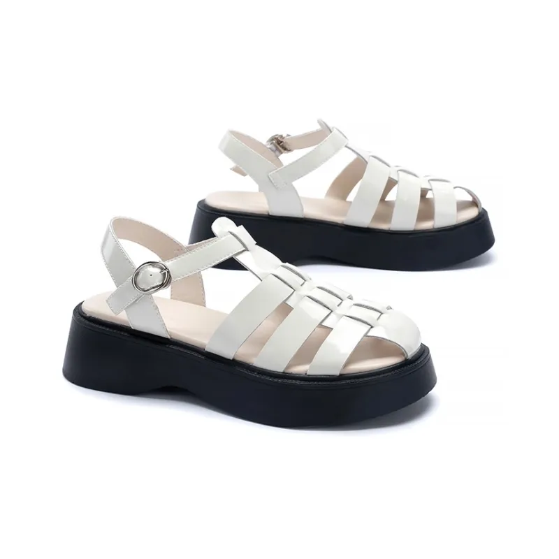 MALEMONKEY Roman Sandals 4.5cm Women's Black-11