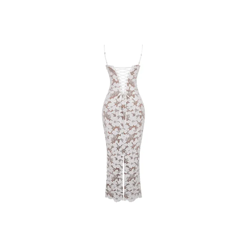 HOUSE OF CB PEARL Slip Dress Women's White/White-6
