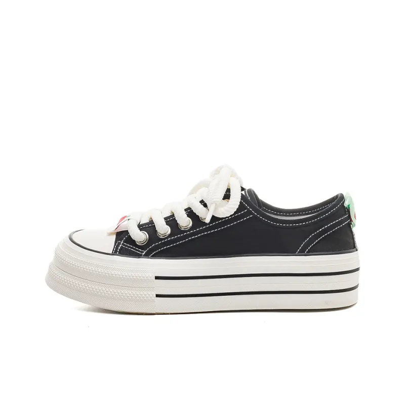 Warrior Height Increasing Slip Resistant Low Top Canvas Shoes Women's Black-0