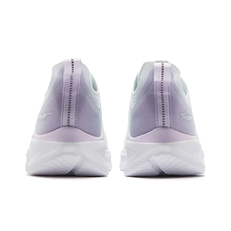 QIAODAN Light Speed 2.0 Slip Resistant, Abrasion Resistant, Lightweight Low Top Running Shoes Women's White Cyan Purple-3