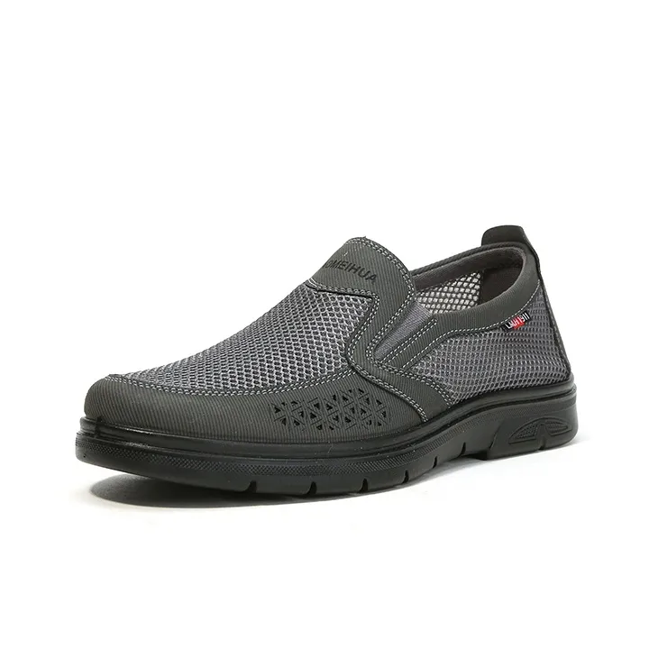 Old Meihua Casual Shoes Men Low Top Black/Gray-6