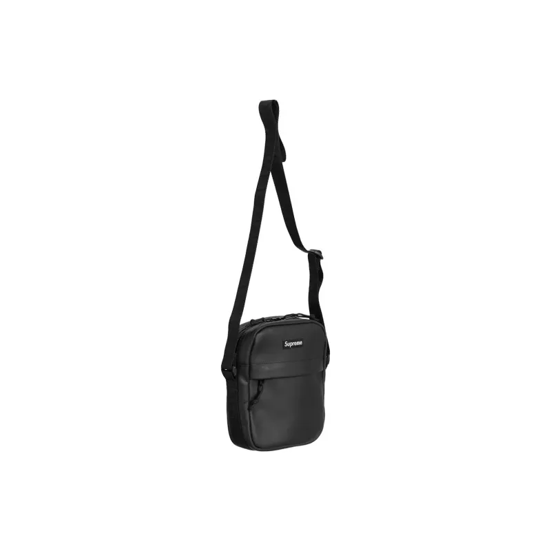 Supreme Cow Leather Crossbody Bag, Shoulder Bag Unisex Black-2