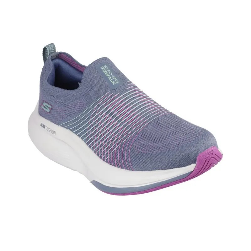Skechers GO WALK Ma Anti Slip Wear Resistant Low Top Casual Shoes Women's Gray Purple-3