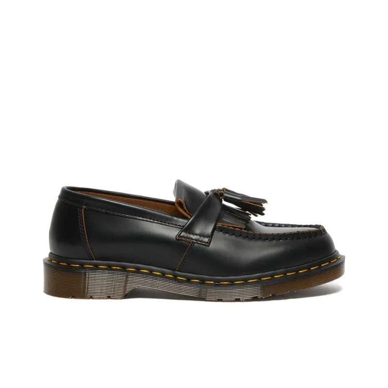Dr. Martens Vintage Made In England Quilon Leather Tassel Loafers 'Black'-1
