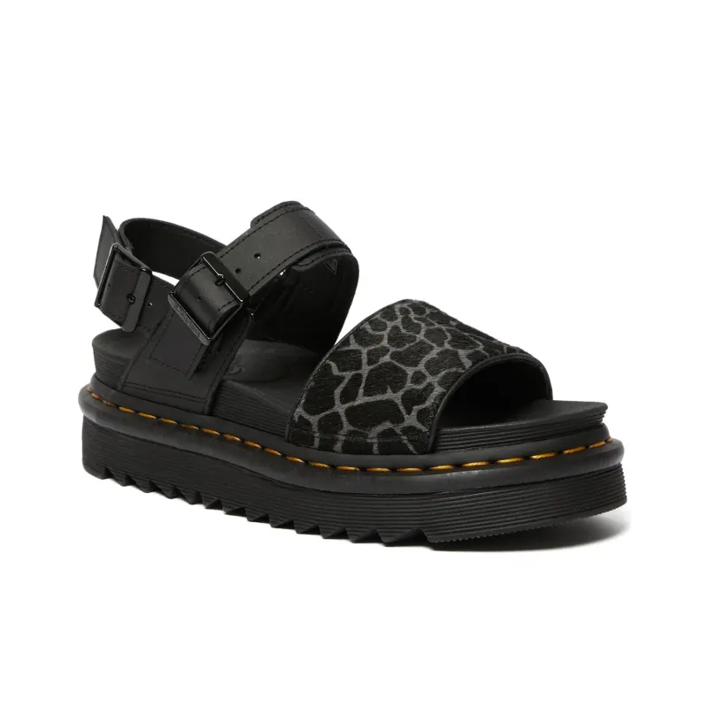 Dr.Martens Voss Animal Print Strap Sandals Women's Black-2